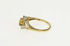 10K Yellow Gold Oval Citrine Diamond Accent Vintage Ring