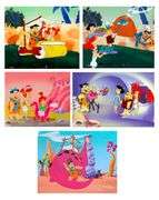 Spectacular Collection of 5 Flintstones Limited Edition Sericels