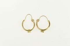 14K Yellow Gold Vintage CZ Classic Fashion Hoop Earrings