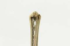 14K White Gold Art Deco Ruby Filigree Ornate Antique Bar Pin/Brooch