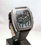 Men’s Chronograph limited edition with 188 natural diamonds Leather Strap Officina Del Tempo Italy