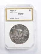 MS70 1983-P Los Angeles Olympiad Commemorative Dollar PCI