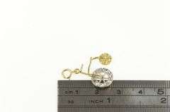 14K Yellow Gold Two Tone Penny Farthing Bike Bicycle Charm/Pendant