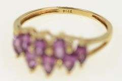 14K Yellow Gold 1.80 Ctw Tourmaline Diamond Marquise Band Ring