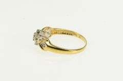 10K Yellow Gold Vintage Classic Diamond Cluster Statement Ring