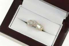 14K White Gold 1.00 Ctw Round Diamond Cluster Engagement Ring