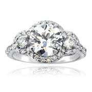 CZ Three Stone Ring in Sterling Silver