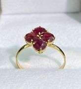 14KT SOLID YELLOW GOLD NATURAL RUBY GEMSTONE RING