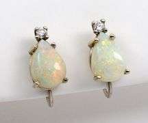 Lively Pear Shaped Opal Non-Pierced Earrings