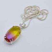 Brilliant 16 ct Lab Ametrine Silver Plated Pendant
