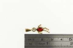 14K Yellow Gold January Birthstone Baby Sim. Garnet CZ Charm/Pendant