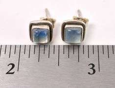 Moonstone Stud Earrings In Sterling Silver