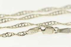 14K White Gold 2.0mm Singapore Spiral Twist Link Chain Necklace