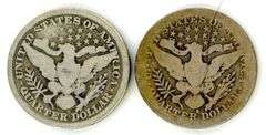 2 Different 'S' Mint Barber Silver Quarters: 1899-S & 1902-S