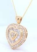 Incredible Yellow Gold 1.75ctw Heart Shaped Diamond Pendant on Rolo Chain Necklace