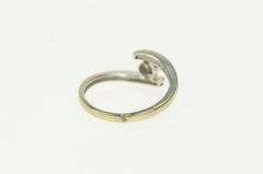 10K White Gold Diamond Round Flower Cluster Promise Ring