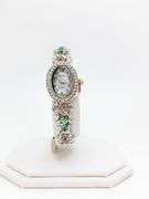 Ladies Geneva & Gemstone Watch, 18kt White GP Cuff