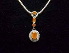2 Ct Natural Orange Fire Opal Pendant
