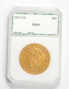 MS60 1877-CC $20 Liberty Head Gold Double Eagle - Graded PCI