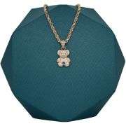 14K YELLOW GOLD SPARKLING MINI BEAR CHARM NECKLACE