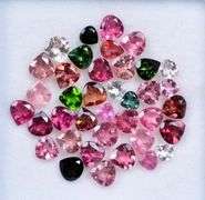 AMAZING MULTI-COLOR NATURAL TOURMALINE LOOSE GEMSTONE LOT- HEART SHAPED!