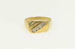14K Yellow Gold 0.50 Ctw Diamond Men's Squared Wedding Ring