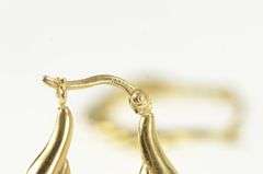 14K Yellow Gold Puffy Scalloped Vintage Heart Wing Hoop Earrings