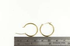 14K Yellow Gold 21mm Classic Simple Hollow Hoop Earrings
