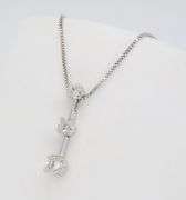 Classic Three Stone Diamond Drop Pendant Necklace