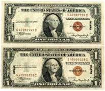 2 1935A Hawaii Silver Certificates