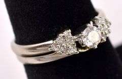 Stunning Engagement Ring In 14K White Gold