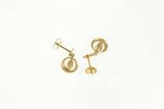 14K Yellow Gold Marquise Natural Sapphire Round Dangle Earrings