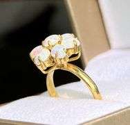 GORGEOUS 14KT SOLID YELLOW GOLD & OPAL COCKTAIL RING