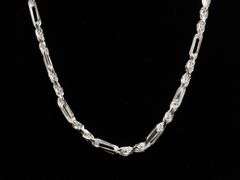 Sterling Silver Long Rope Figarope 3.8mm Wide Knot Figaro Link Necklace Chain 22"