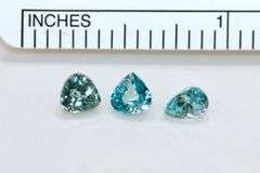 Brilliant Blue Zircon  - Lot of 3
