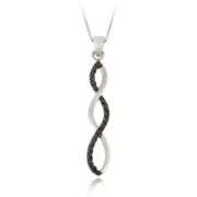 Black Diamond Accent Infinity Pendant in Sterling Silver