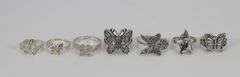 .925 Sterling Silver Butterfly Ring Lot (73 Ring Lot) Various Styles & Sizes