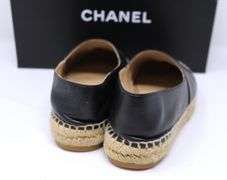 Chanel Lambskin CC Espadrilles 37 Black