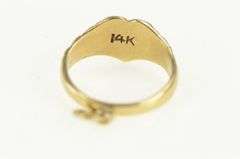 14K Yellow Gold J A Monogram Name Engraved Childs Ring Charm/Pendant