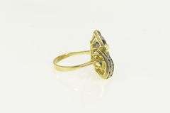 14K Yellow Gold Princess Sapphire Diamond Triangular Knot Ring