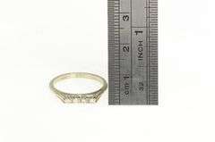 14K White Gold 0.10 Ctw Diamond Squared Wedding Band Ring