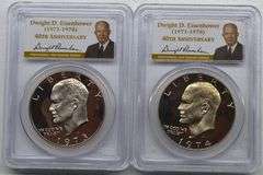 1973-S & 1974-S PCGS PR69 DCAM Clad Eisenhower $1 Proof Dollars (lot of two)