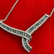 LADIES 10K WHITE GOLD AND  DIAMOND NECKLACE