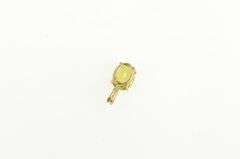 14K Yellow Gold Oval Peridot Solitaire Vintage Classic Pendant