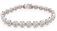 New 12.16ctw Diamond Cluster Tennis Bracelet in 14K
