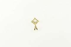 14K Yellow Gold Princess Cut Solitaire Vintage Classic CZ Pendant