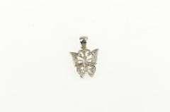 10K White Gold Diamond Butterfly Change Symbol Vintage Pendant