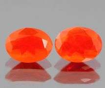 Vibrant top color 1.45ct bright orange Fire Opal pair