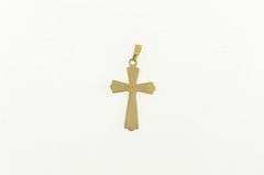 14K Yellow Gold Flower Accent Cross Faith Symbol Charm/Pendant