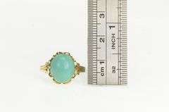 10K Yellow Gold Victorian Turquoise Cabochon Ornate Vintage Ring